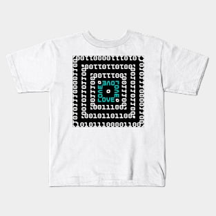 Black on white binary code Kids T-Shirt